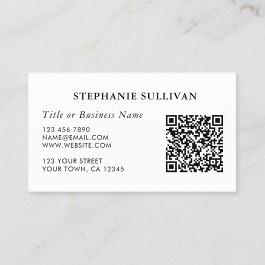 Carte de visite professionnel de code QR (Dos)