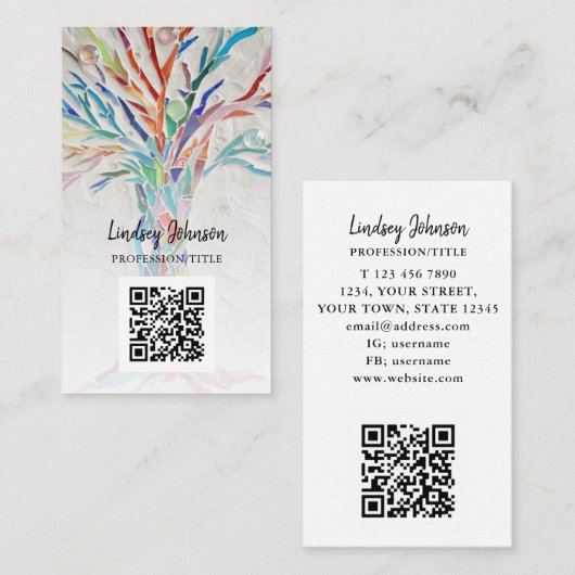 Carte de visite professionnel de code QR (Devant / Derrière)