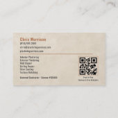 Carte De Visite Professionnel de code QR de plâtrage (Dos)