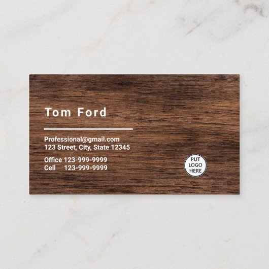 Carte de visite professionnel de conception de log (Dos)