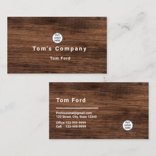 Carte de visite professionnel de conception de log (Devant / Derrière)