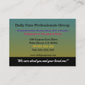 Carte De Visite Professionnel de confort Whispering (Dos)