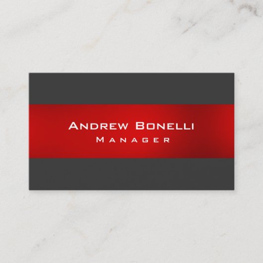 Carte de visite professionnel de couleur gris roug (Devant)