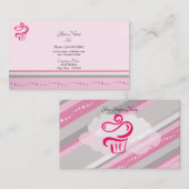 Carte de visite professionnel de crème glacée rose (Devant / Derrière)