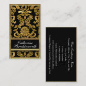 Carte De Visite Professionnel de damassé de bois d'ébène de (Devant / Derrière)