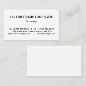 Carte de visite professionnel de droit classique (Devant / Derrière)