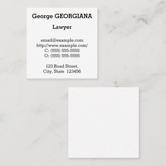 Carte de visite professionnel de droit de base (Devant / Derrière)