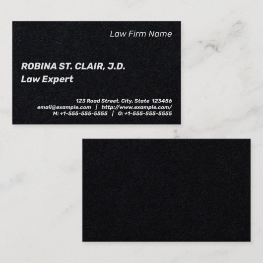 Carte de visite professionnel de droit de base et  (Devant / Derrière)