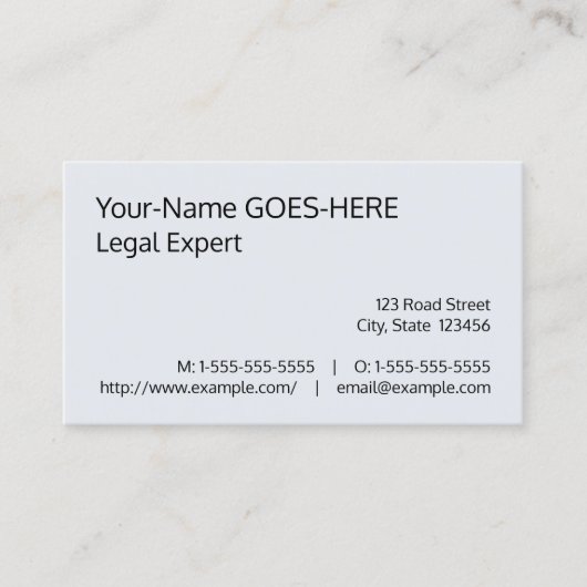 Carte de visite professionnel de droit minimal et (Devant)