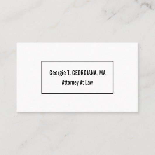 Carte de visite professionnel de droit, simple (Devant)