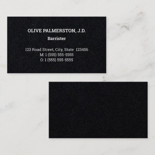 Carte de visite professionnel de droit, simple (Devant / Derrière)