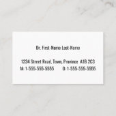 Carte de visite professionnel de droit simple (Dos)
