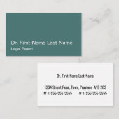 Carte de visite professionnel de droit simple (Devant / Derrière)