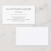 Carte de visite professionnel de droit, simple et (Devant / Derrière)