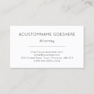 Carte de visite professionnel de droit, simple et