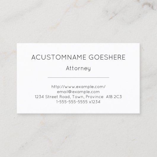 Carte de visite professionnel de droit, simple et (Devant)