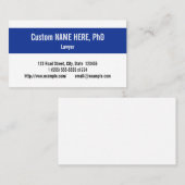 Carte de visite professionnel de droit simple et h (Devant / Derrière)