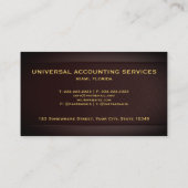 Carte De Visite Professionnel de finance Or Maroon Rouge foncé per (Dos)