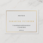 Carte De Visite Professionnel de la bordure de l'effet or (Dos)