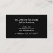 Carte de visite professionnel de la comptabilité m (Dos)