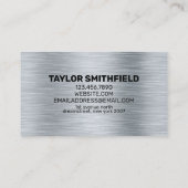 CARTE DE VISITE PROFESSIONNEL DE LA CONSTRUCTION DE FEUX DE MÉTAL (Dos)