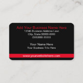 Carte De Visite Professionnel de la cosmétique | Noir-rouge | CART (Dos)