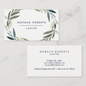 Carte De Visite Professionnel de la feuille d'olive verte d'affair (Devant / Derrière)
