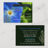 Carte De Visite Professionnel de la floraison de la gloire du mati (Devant / Derrière)