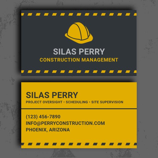 Carte De Visite Professionnel de la gestion de construction