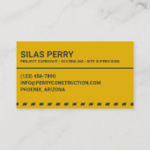 Carte De Visite Professionnel de la gestion de construction (Dos)