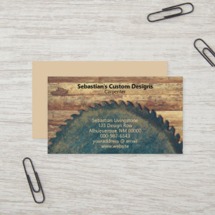Carte De Visite Professionnel de la menuiserie de scie circulaire