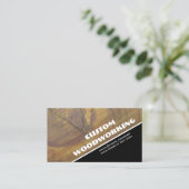 Carte De Visite Professionnel de la menuiserie photo en bois diago (Debout devant)
