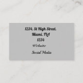 Carte De Visite Professionnel de la musique. Saxophone. (Dos)