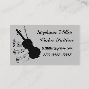 Carte De Visite Professionnel de la musique. Violon.