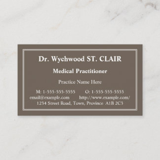 Carte de visite professionnel de la santé