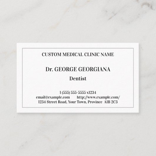 Carte de visite professionnel de la santé vintage (Devant)