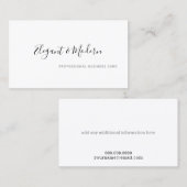 Carte De Visite professionnel de l'écriture élégante et moderne (Devant / Derrière)