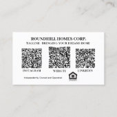 Carte De Visite Professionnel de l'immobilier Ajouter un code QR d (Dos)