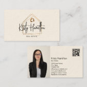 Carte De Visite professionnel de l'immobilier moderne ajouter phot (Devant / Derrière)