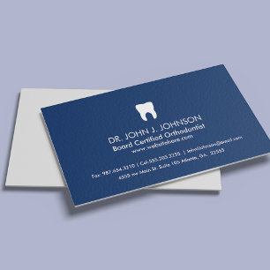 Carte De Visite Professionnel de l'odontologie Bleu marine uni
