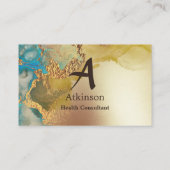 Carte de visite professionnel de luxe Blue Gold (Dos)