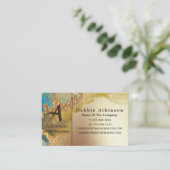 Carte de visite professionnel de luxe Blue Gold (Debout devant)