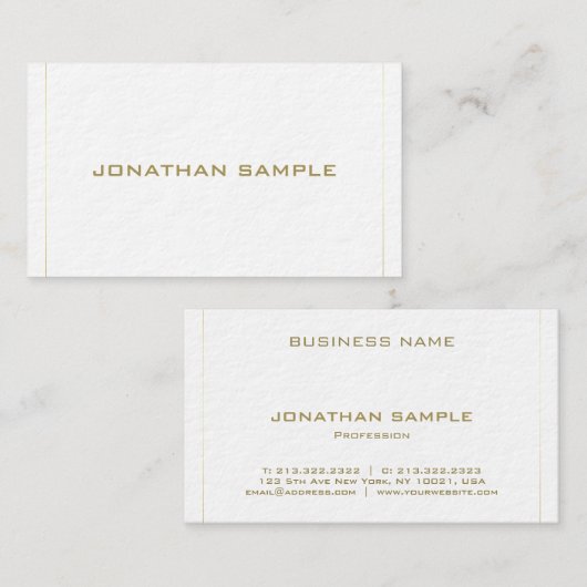 Carte De Visite Professionnel de luxe de conception simple (Devant / Derrière)