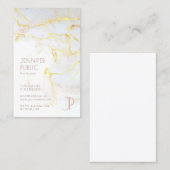 Carte De Visite Professionnel de luxe d'or de monogramme moderne (Devant / Derrière)