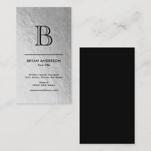 Carte de visite professionnel de monogramme (Devant / Derrière)