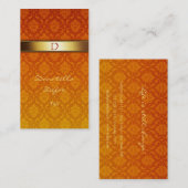 Carte De Visite Professionnel de monogramme de damassé (Devant / Derrière)