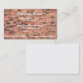 Carte de visite professionnel de mur de briques (Devant / Derrière)