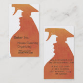 Carte De Visite Professionnel de nettoyage de Chambre domestique (Devant / Derrière)