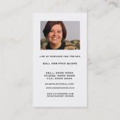 Carte de visite professionnel de photo (Dos)