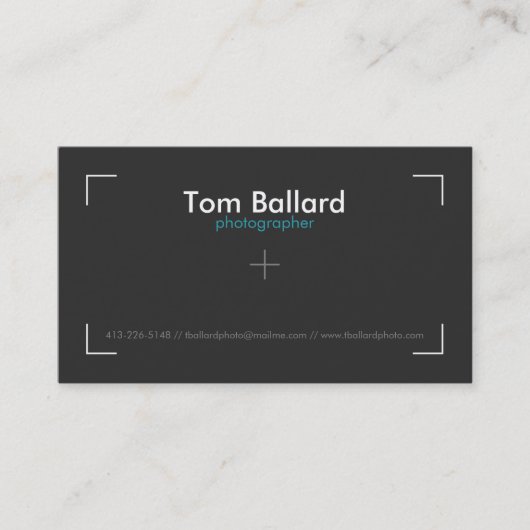 Carte de visite professionnel de photographe (Devant)